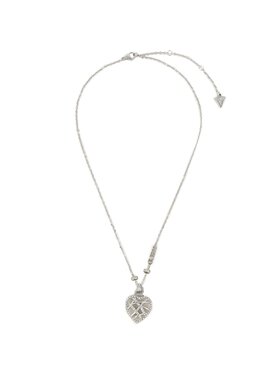 Guess Guess Collana Heart Cage JUBN03 099JW Placcatura in argento rodiato