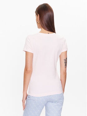 Guess Guess T-Shirt W3YI34 J1314 Różowy Slim Fit