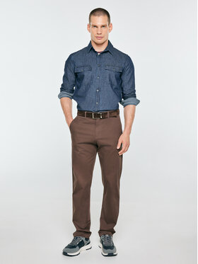 BIG STAR BIG STAR Chinosy TREVORE Brązowy Basic Fit