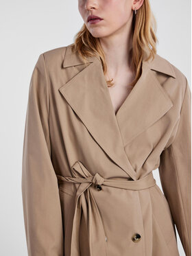 Pieces Trench 17141582 Bež Loose Fit