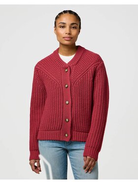 Wrangler Wrangler Sweter WESTERN CARDIGAN Czerwony Regular Fit
