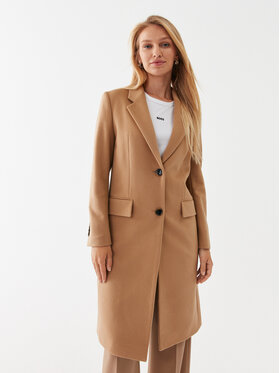 BOSS Boss Вълнено палто Catara 50501019 Бежов Slim Fit