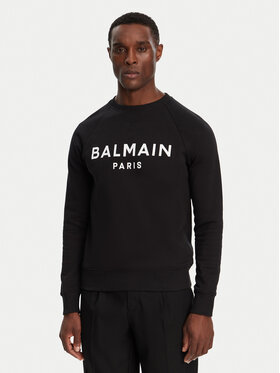 Balmain Balmain Džemperis ar kapuci DH1JQ005BB65 Melns Regular Fit