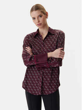 Guess Guess Košile W4YH47 WF1T2 Bordó Regular Fit