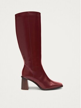 ALOHAS ALOHAS Kozaki East Sleek Burgundy Leather Boots Bordowy