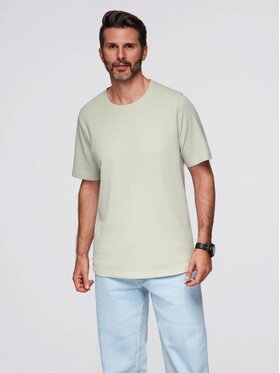 Ombre Ombre T-Shirt OM-TSCT-0197 Zielony Regular Fit