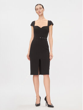 Rinascimento Rinascimento Коктейлна рокля CFC0116209003 Черен Slim Fit