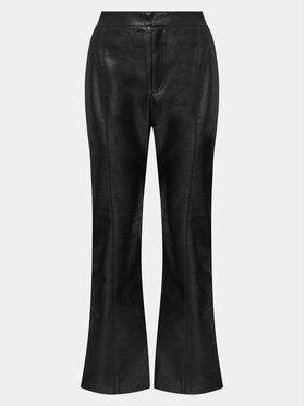 Gina Tricot Gina Tricot Pantalon en simili cuir 20745 Noir Straight Fit