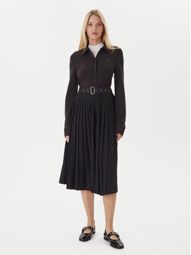 Tommy Hilfiger Tommy Hilfiger Marškinių tipo suknelė WW0WW48398 Juoda Regular Fit