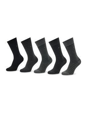 Tommy Hilfiger Tommy Hilfiger Набір 5 високих чоловічих шкарпеток 701220144 Сірий