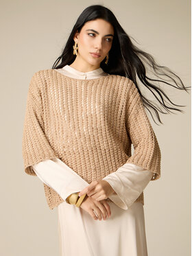 Oltre Oltre Maglione M576E001971N002 Crema Baggy Fit