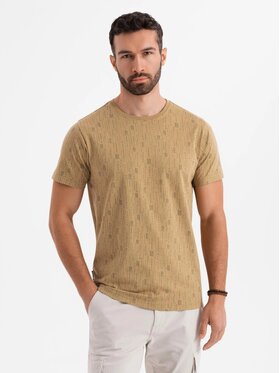 Ombre Ombre T-Shirt OM-TSFP-0225 Zielony Regular Fit