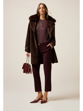 Oltre Oltre Pantaloni di tessuto P011R009067N029 Bordeaux Regular Fit