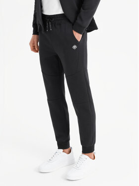 Ombre Ombre Spodnie dresowe OM-PASK-0226 Czarny Regular Fit