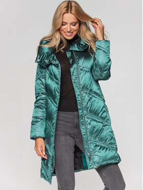 Perso Perso Kurtka damska BLH211025FX Zielony Regular Fit