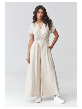 Makadamia Makadamia Kombinezon M924 Beżowy Loose Fit