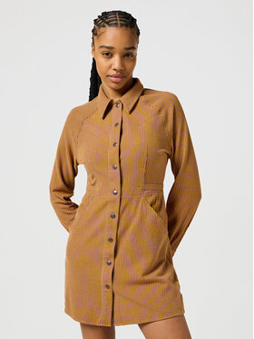 Wrangler Wrangler Sukienka codzienna SLIM FIT DRESS Brązowy Regular Fit