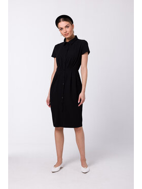 Stylove Stylove Košilové šaty S335 Černá Regular Fit