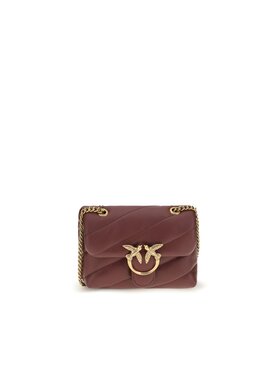 PINKO PINKO Torebka Bordeaux Calf Leather Bos Taurus Shoulder Bordowy