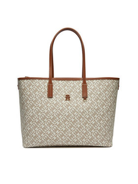 Tommy Hilfiger Tommy Hilfiger Τσάντα Th Monoplay Leather Tote AW0AW17379 Εκρού