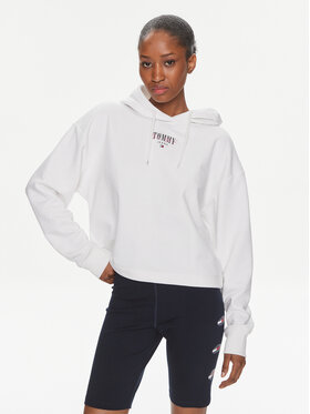 Tommy Jeans Tommy Jeans Sweatshirt Essential Logo DW0DW17797 Weiß Relaxed Fit