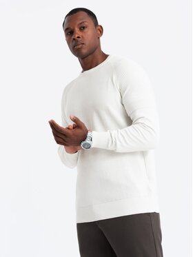 Ombre Ombre Svetr OM-SWSW-0144 Bílá Regular Fit