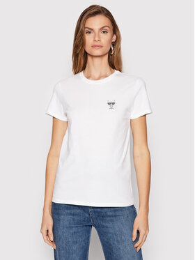 KARL LAGERFELD KARL LAGERFELD T-shirt Ikonik Mini Choupette Rhinestone 216W1730 Bianco Regular Fit