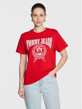 Tommy Jeans Tommy Jeans T-Shirt Varsity DW0DW14919 Czerwony Loose Fit
