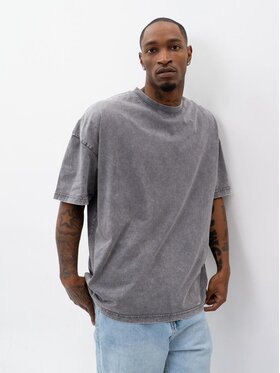 Urban City Urban City T-Shirt Szeroka luźna efekt sprania sprana 130175 Szary Oversize