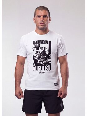 PITBULL PITBULL T-Shirt TECHNIQUE OVER STRENGHT Biały Regular Fit