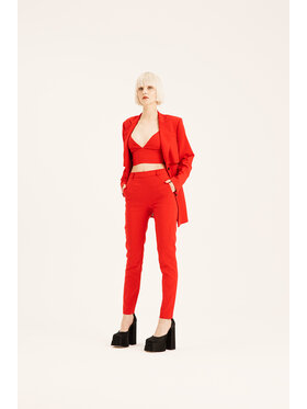 Chérir Paris Chérir Paris Spodnie garniturowe z trenem Czerwony Slim Fit