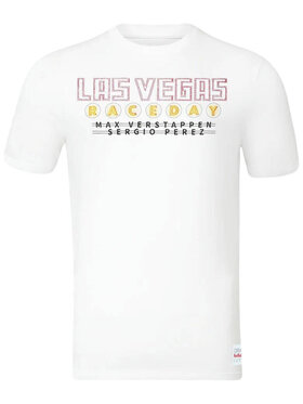 Red Bull Racing Red Bull Racing T-Shirt Las Vegas GP Biały Regular Fit