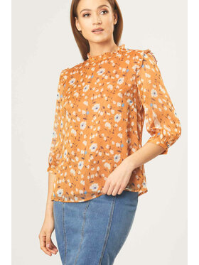 QUIOSQUE QUIOSQUE Bluzka CAMEL SHIRT Pomarańczowy Regular Fit