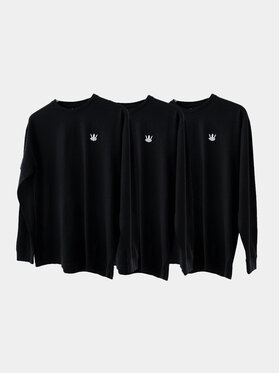 Jigga Wear Jigga Wear Longsleeve Zestaw 3 Koszulek Długim Rękawem Jigga Wear Mini Crown Czarna XXL Czarny Regular Fit
