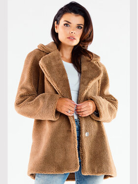 Awama Awama Cappotto A534 Marrone Basic Fit