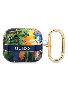 Guess Guess Etui na słuchawki Flower Strap Niebieski