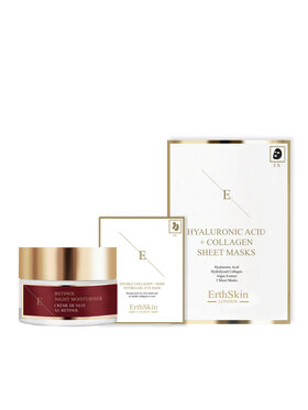 Erthskin London Erthskin London Nawilżający krem ​​na noc Retinol + płatki pod oczy + maska ​​kolagenowa Krem na noc