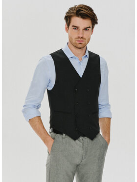 Pako Lorente Pako Lorente Kamizelka P24SF-8X-013 Czarny Slim Fit