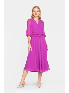EMOI EMOI Sukienka koktajlowa wizytowa w odcieniach fuksji Różowy Feminine Fit