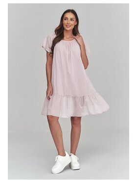 Makadamia Makadamia Sukienka codzienna C63 Różowy Loose Fit