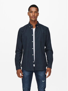 Only & Sons Only & Sons Camicia 22019669 Blu scuro Slim Fit
