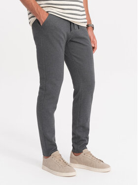 Ombre Ombre Kalhoty z materiálu OM-PACP-0116 Šedá Regular Fit