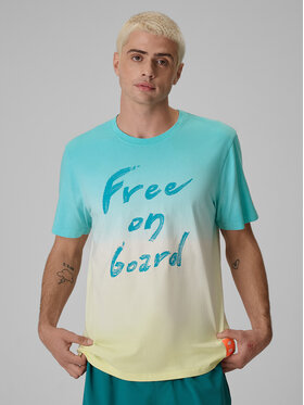 4F 4F T-Shirt FOB SUMMER Turkusowy Regular Fit