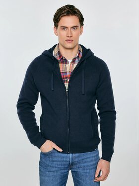 BIG STAR BIG STAR Sweter HOODIAN_403_160 Granatowy Basic Fit