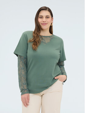 Fiorella Rubino Fiorella Rubino T-shirt G08KL009087N025 Verde Regular Fit