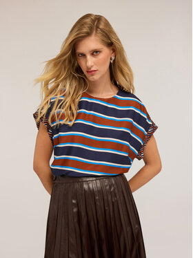 Motivi Motivi Bluzka 2807W000755N0Z4 Niebieski Regular Fit