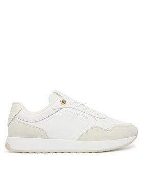 Tommy Hilfiger Tommy Hilfiger Sneakersy Monogram Mix Material Runner FW0FW09267 Biały