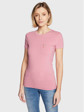 Guess Guess T-krekls Mini Triangle W2YI44 J1311 Rozā Slim Fit