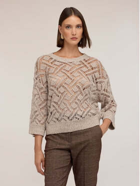 Motivi Motivi Sweter M487W004199N002 Kremowy Boxy Fit