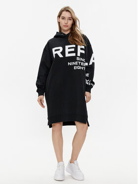 REPLAY Replay Sukienka dzianinowa W9068.000.23190P Czarny Relaxed Fit